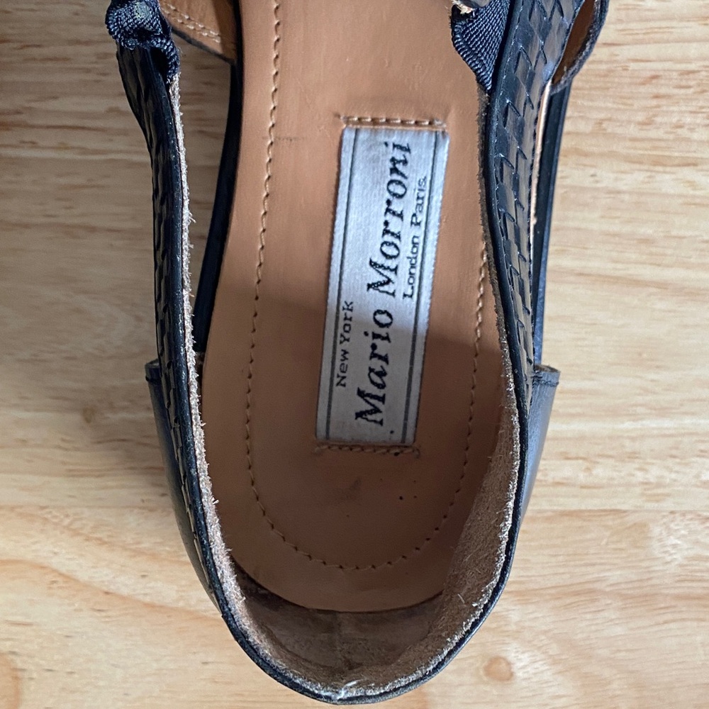 Mario Morroni Black Woven Men's Loafers - Picture 9 of 14